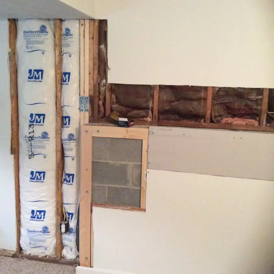 Wall insulation replacement during Basement Flood Cleanup in Lake Los Angeles